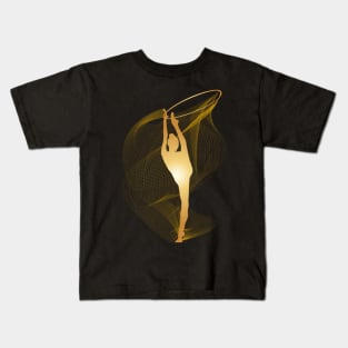 Rhythmic Gymnast with hoop Kids T-Shirt